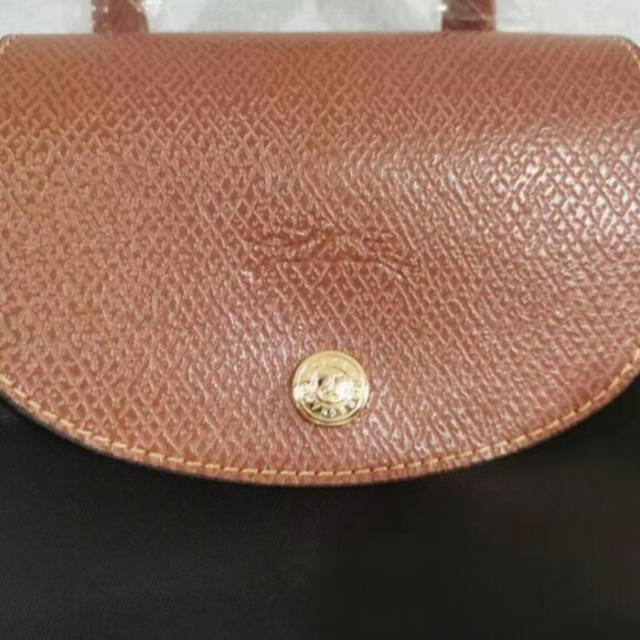 New Longchamp Black Backpack with Brown Accents - Picture 6 of 8